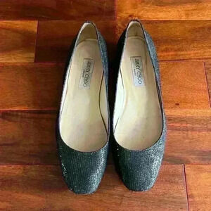 𝅺JIMMY  Choo • Classic flat sequin round toe